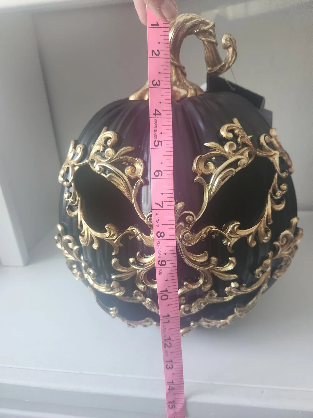 Christian Siriano Black and Gold LED Pumpkin Lantern Gothic 12 X 15 Rare